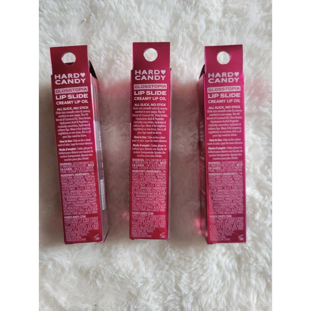 Hard Candy Glosstopia Lip Slide Creamy Lip Oil Ruby Rush 5173 Lot of 3
